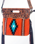 American Darling Clutch Hand Tooled Saddle Blanket Genuine Leather Women Bag Western Handbag Purse