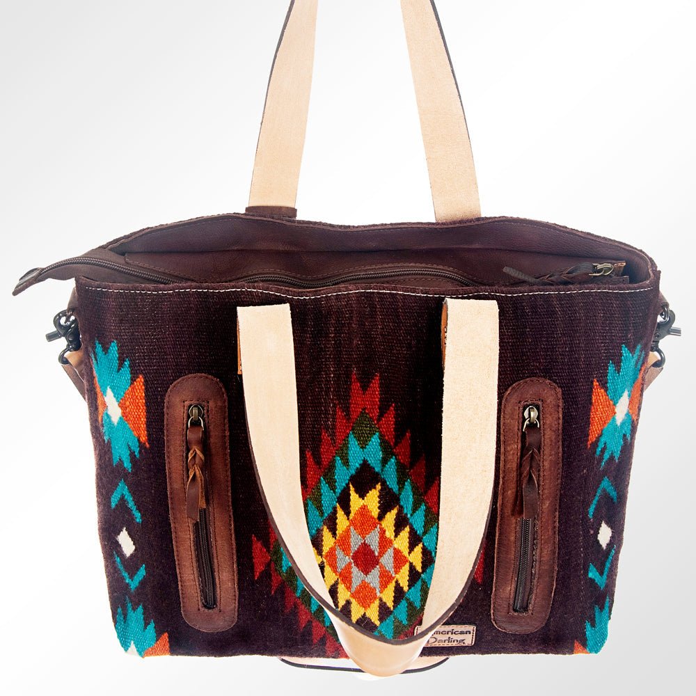 American Darling ADBG573D1 Tote Saddle Blanket Genuine Leather Women Bag Western Handbag Purse