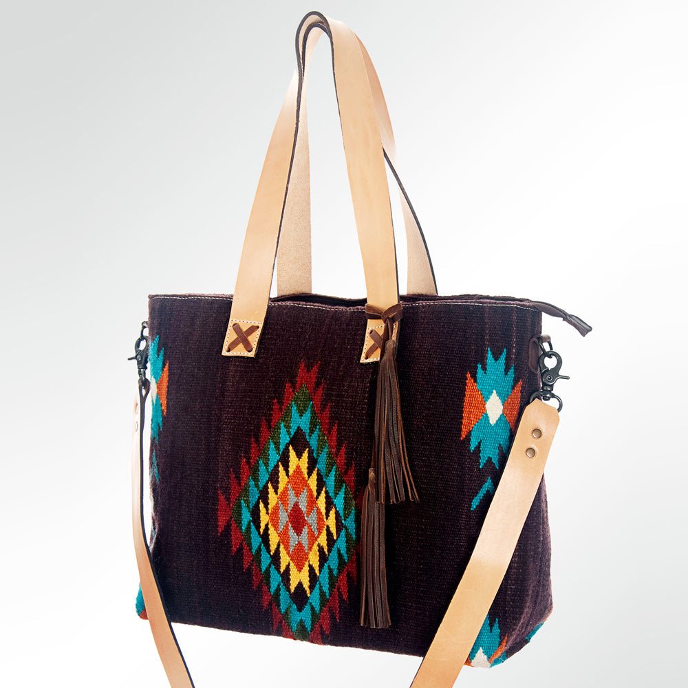 American Darling ADBG573D1 Tote Saddle Blanket Genuine Leather Women Bag Western Handbag Purse