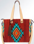 American Darling ADBG573D1 Tote Saddle Blanket Genuine Leather Women Bag Western Handbag Purse