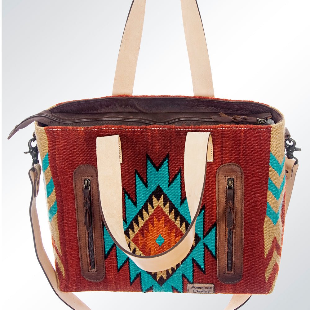 American Darling ADBG573D1 Tote Saddle Blanket Genuine Leather Women Bag Western Handbag Purse