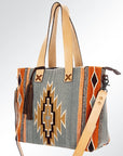 American Darling ADBG573D1 Tote Saddle Blanket Genuine Leather Women Bag Western Handbag Purse