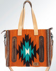 American Darling ADBG573D1 Tote Saddle Blanket Genuine Leather Women Bag Western Handbag Purse