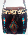 American Darling ADBG574D1 Large Crossbody Saddle Blanket Hair On Genuine Leather Women Bag Western Handbag Purse