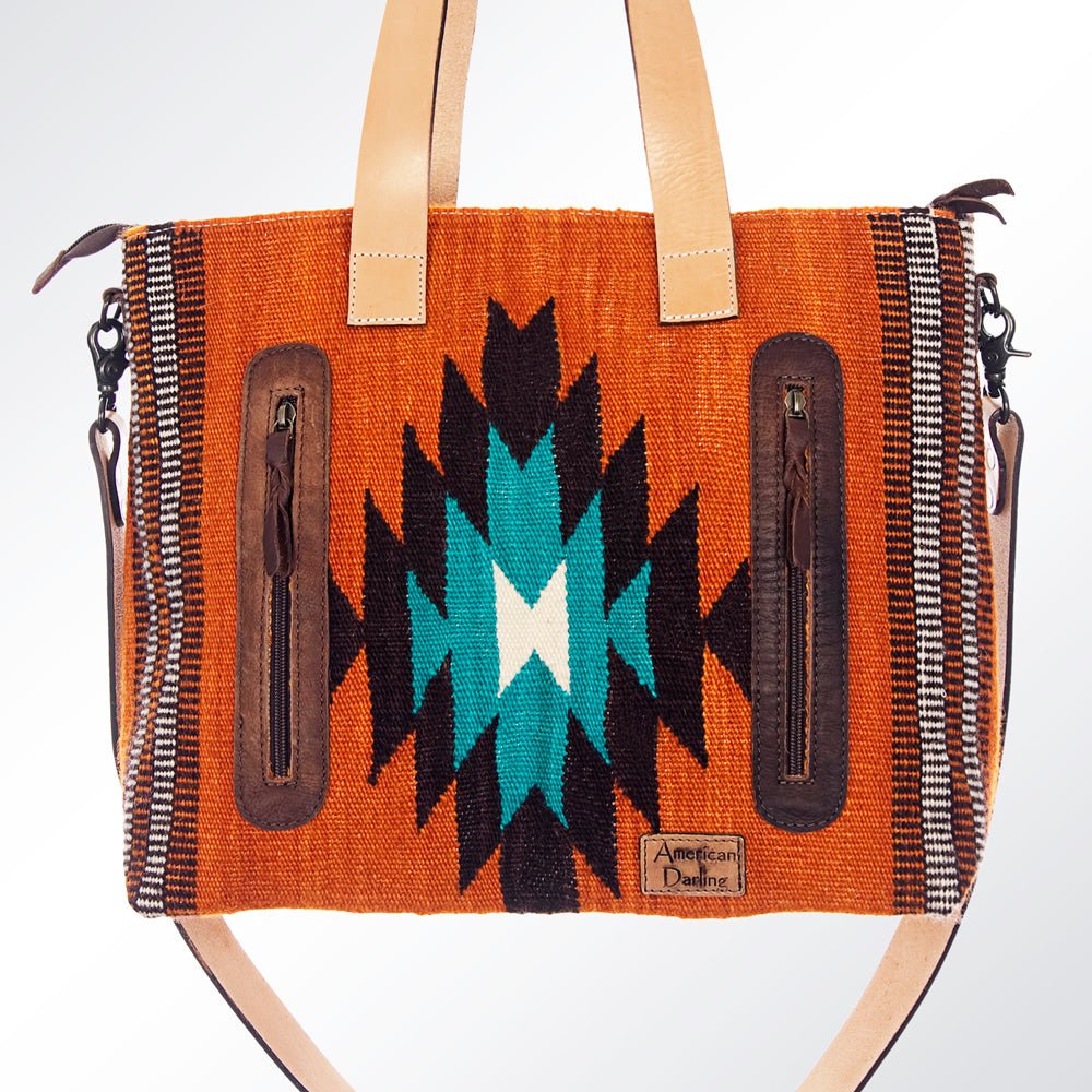 American Darling Tote Saddle Blanket Genuine Leather Women Bag Western Handbag Purse