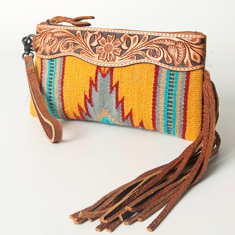 American Darling Wristlet Genuine Leather Women Bag W. Handbag Purse –