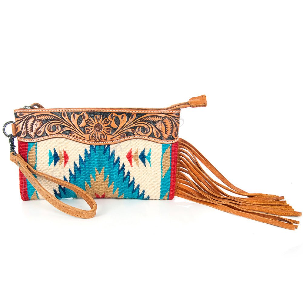 American Darling Wristlet Genuine Leather Women Bag W. Handbag Purse –
