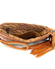 American Darling ADBG344TAND Wristlet Hand Tooled Saddle Blanket Genuine Leather Women Bag Western Handbag Purse