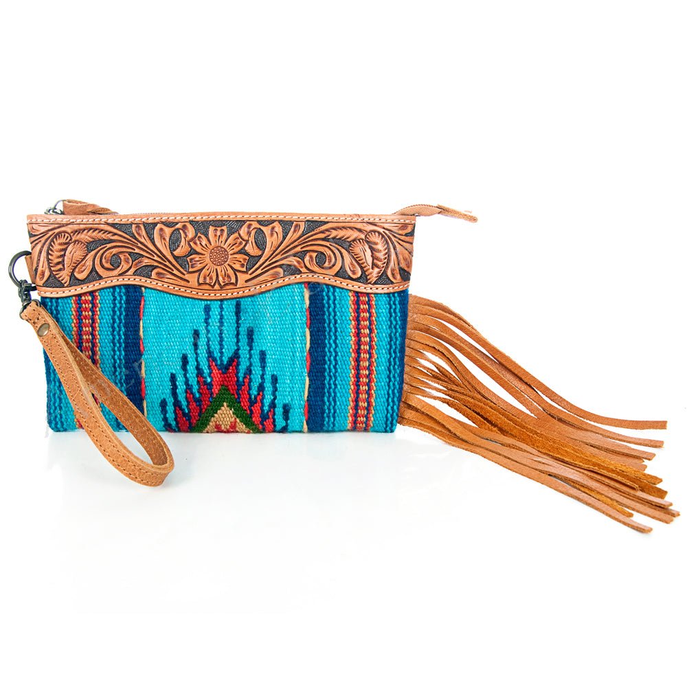 American Darling Wristlet Genuine Leather Women Bag W. Handbag Purse –