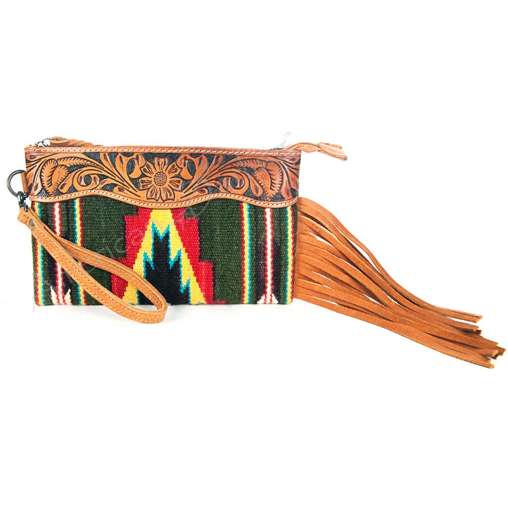 American Darling Wristlet Genuine Leather Women Bag W. Handbag Purse –