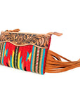 American Darling ADBG344TANDAR3 Wristlet Hand Tooled Saddle Blanket Genuine Leather Women Bag Western Handbag Purse