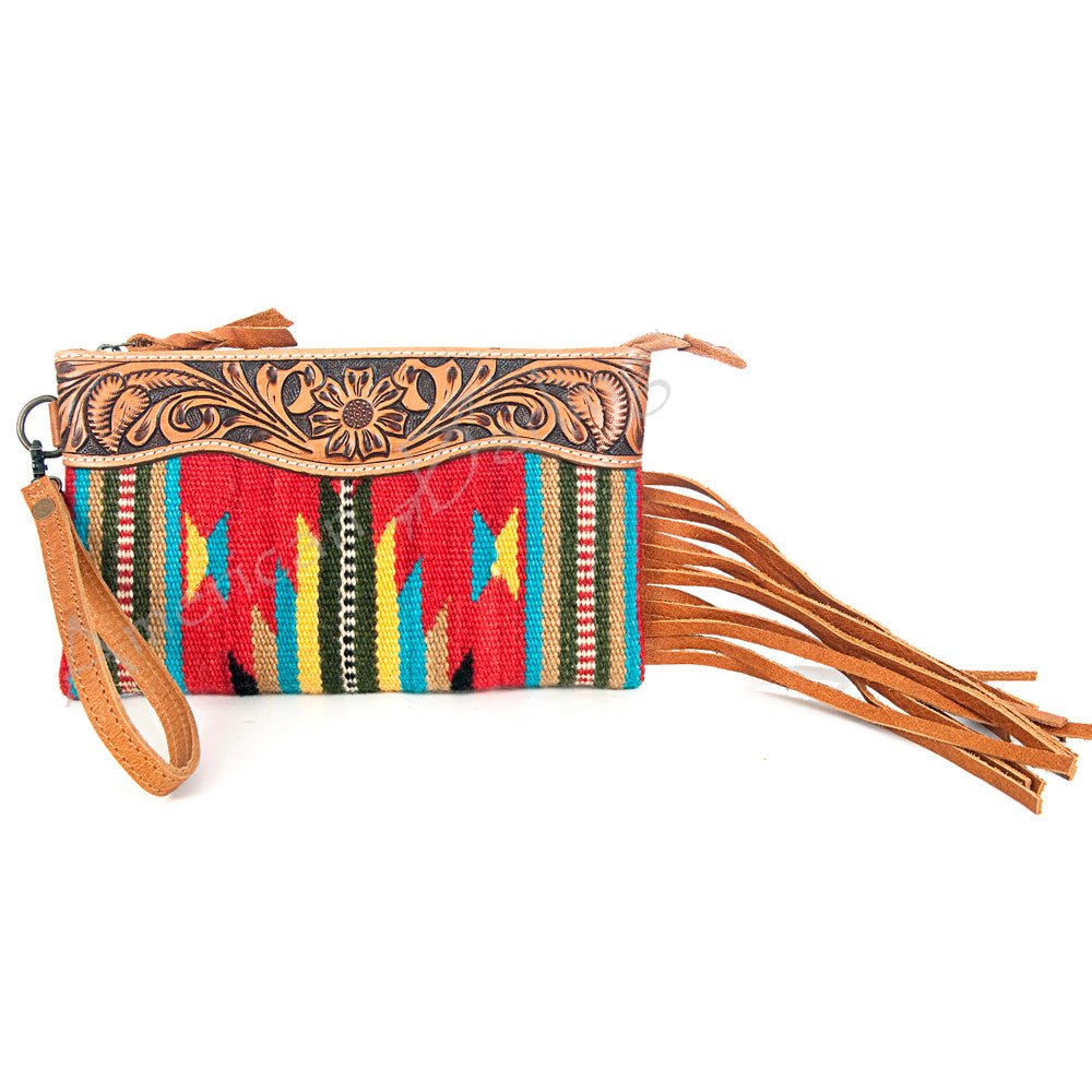 American Darling Wristlet Genuine Leather Women Bag W. Handbag Purse –