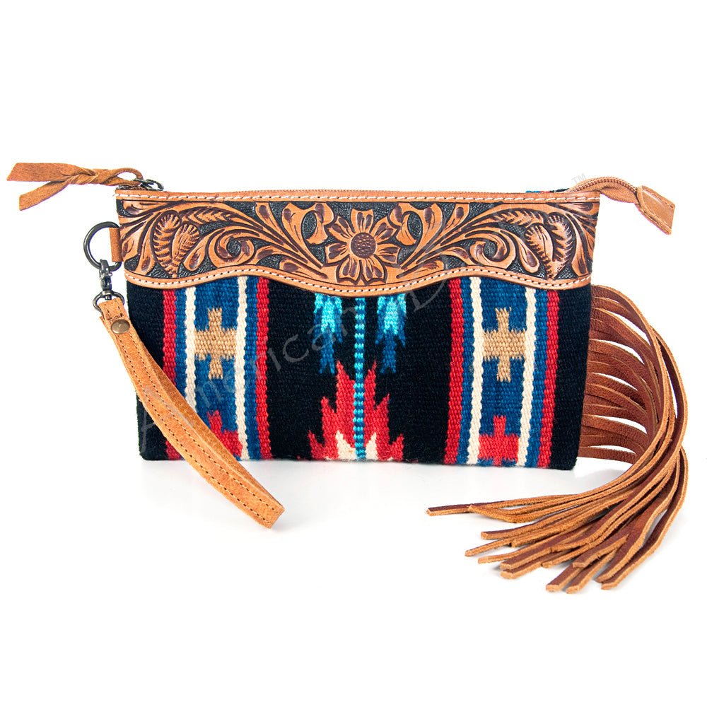 American Darling Wristlet Genuine Leather Women Bag W. Handbag Purse –