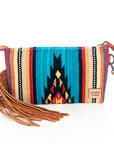 American Darling ADBG344TANDAR7 Wristlet Hand Tooled Saddle Blanket Genuine Leather Women Bag Western Handbag Purse