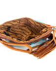 American Darling ADBG344TANDAR9 Wristlet Hand Tooled Saddle Blanket Genuine Leather Women Bag Western Handbag Purse