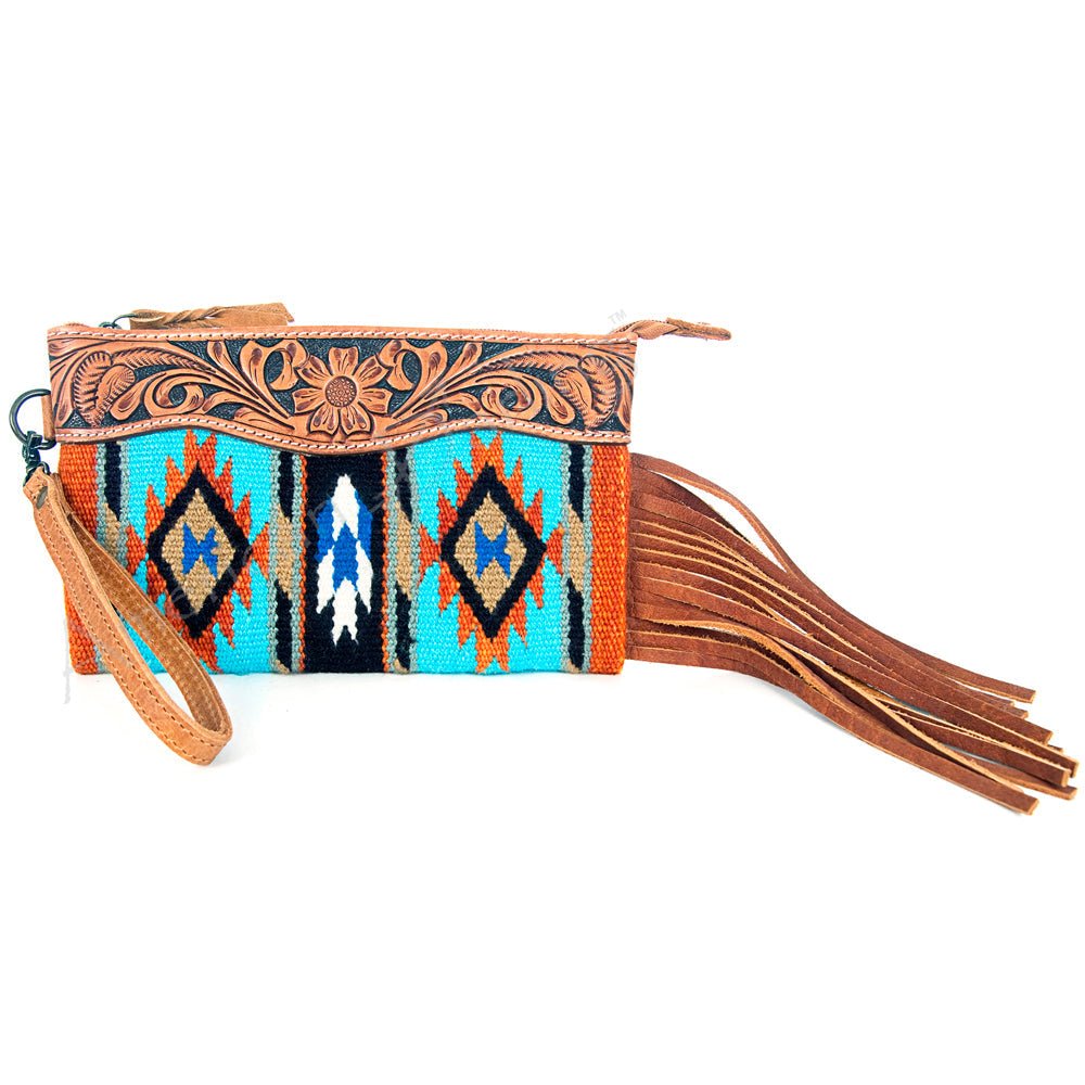 American Darling Wristlet Genuine Leather Women Bag W. Handbag Purse –