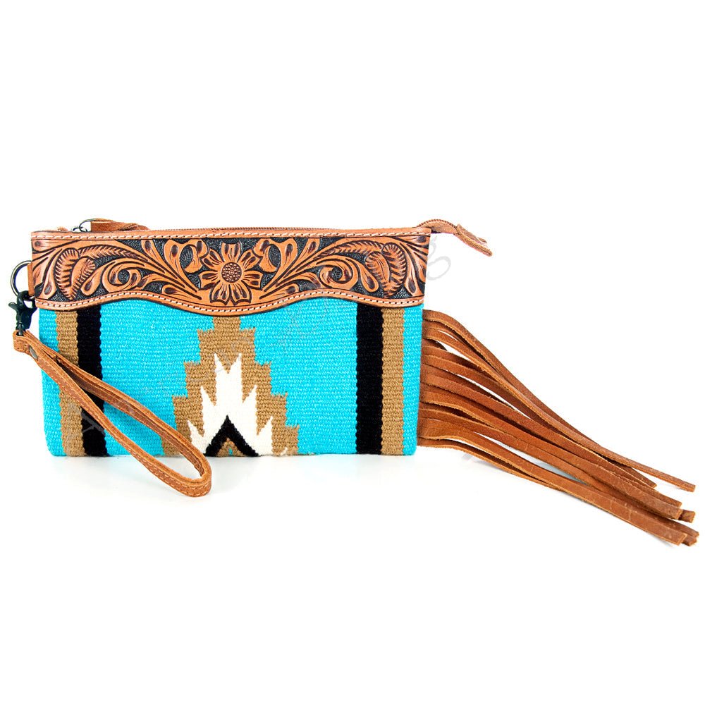 American Darling Wristlet Genuine Leather Women Bag W. Handbag Purse –