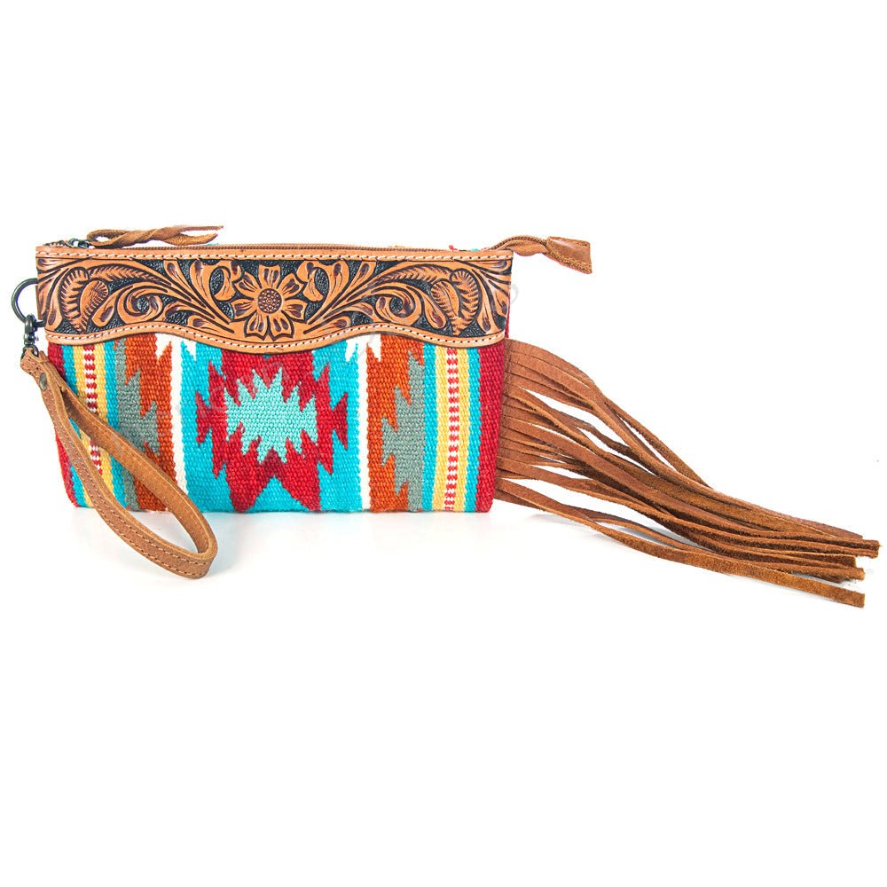 American Darling Wristlet Genuine Leather Women Bag W. Handbag Purse –