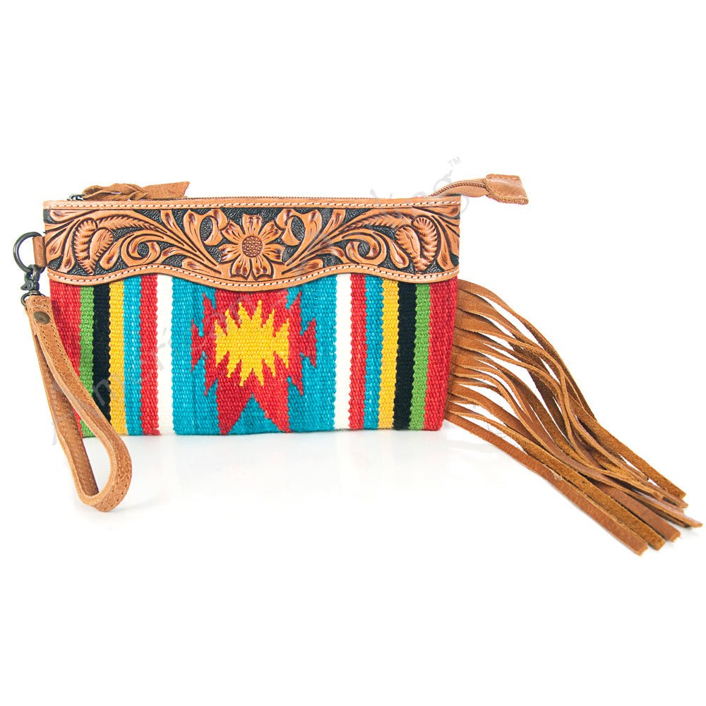 American Darling Wristlet Genuine Leather Women Bag W. Handbag Purse –