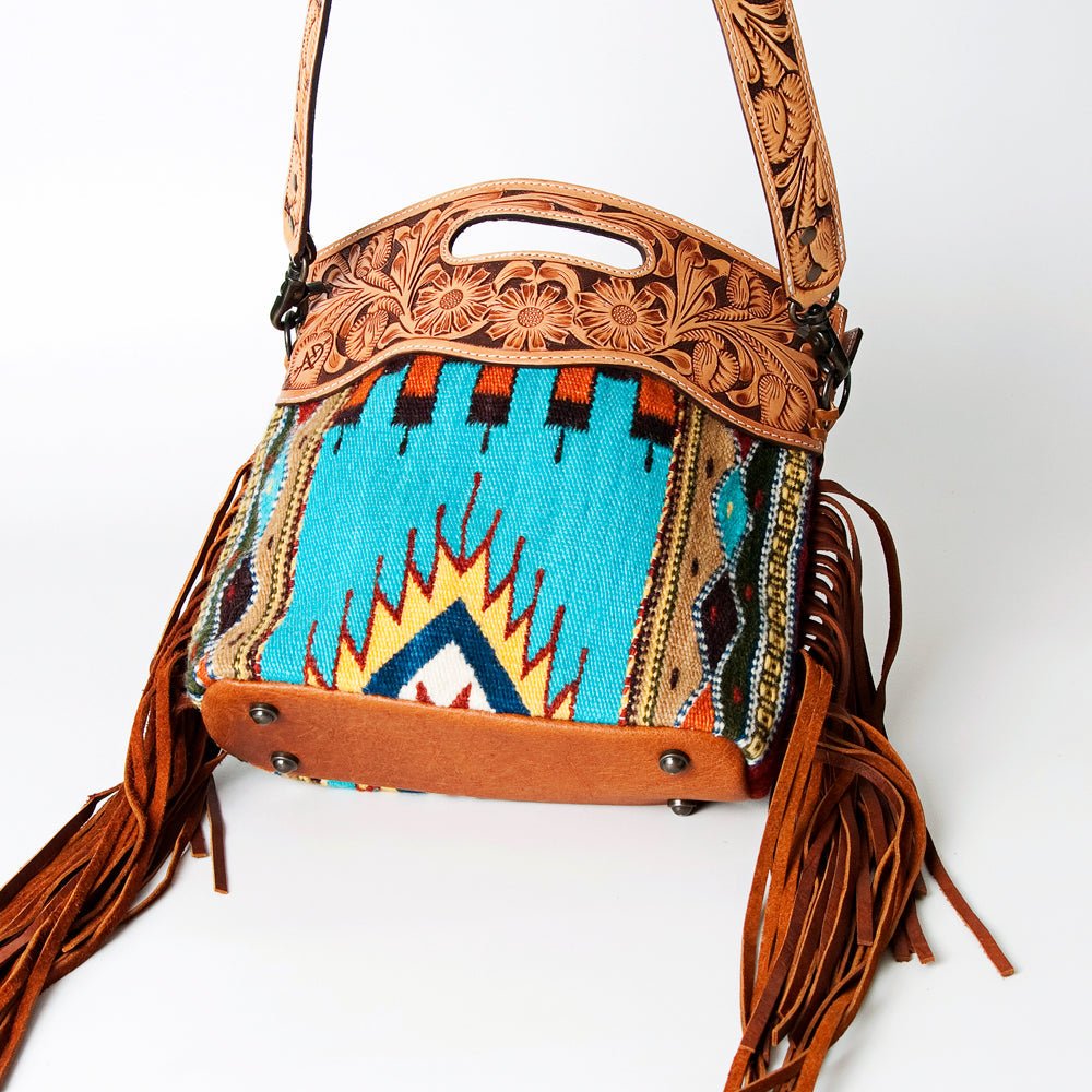 American Darling ADBG496A Clutch Hand Tooled Saddle Blanket Genuine Leather Women Bag Western Handbag Purse