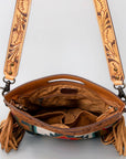 American Darling ADBG496A Clutch Hand Tooled Saddle Blanket Genuine Leather Women Bag Western Handbag Purse