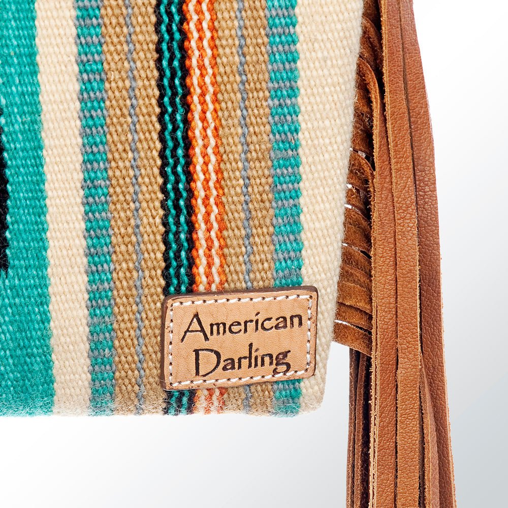 American Darling ADBG496A Clutch Hand Tooled Saddle Blanket Genuine Leather Women Bag Western Handbag Purse