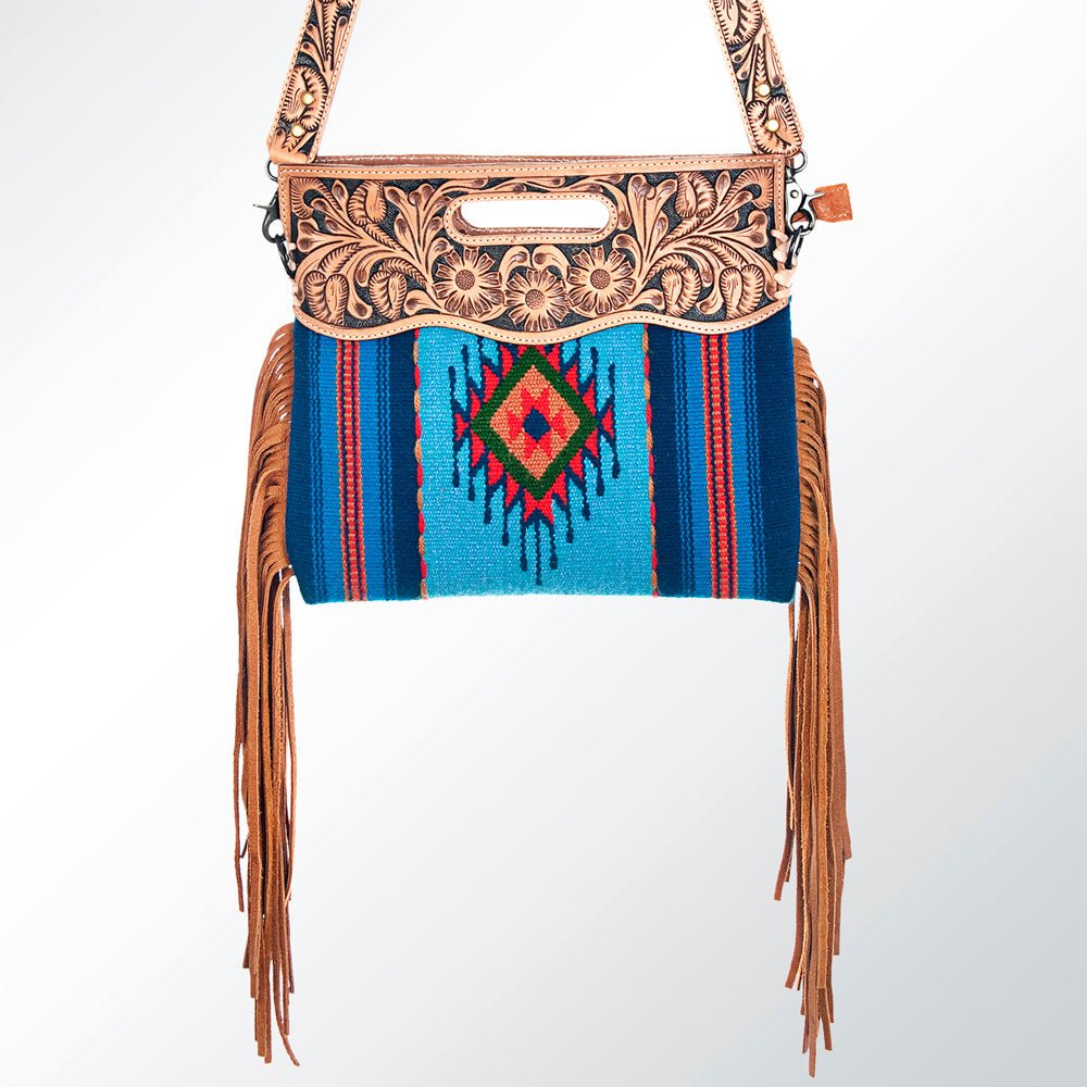 American Darling ADBG496A Clutch Hand Tooled Saddle Blanket Genuine Leather Women Bag Western Handbag Purse