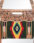 American Darling ADBG496A Clutch Hand Tooled Saddle Blanket Genuine Leather Women Bag Western Handbag Purse