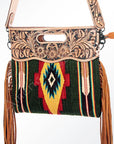 American Darling ADBG496A Clutch Hand Tooled Saddle Blanket Genuine Leather Women Bag Western Handbag Purse