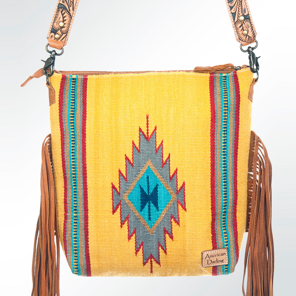 American Darling Signature Crossbody Hand Tooled Saddle Blanket Genuine Leather Women Bag Western Handbag Purse