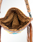 American Darling Signature Crossbody Hand Tooled Saddle Blanket Genuine Leather Women Bag Western Handbag Purse