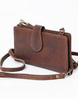 American Darling Wristlet Bag, Hand-Painted Genuine Leather, Western Vegetable Tanned Full Grain Leather Wallet Bag
