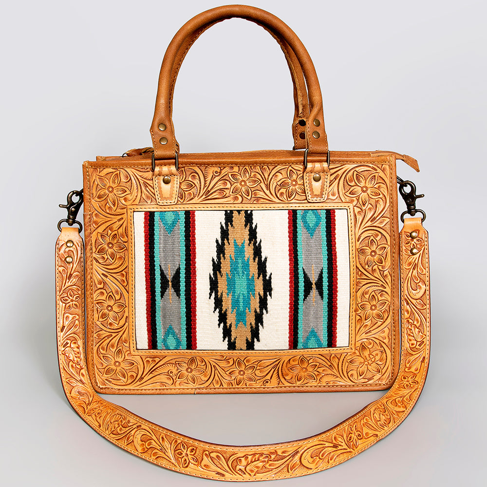 American Darling ADBG582 Tote Hand Tooled Saddle Blanket Genuine Leather Women Bag Western Handbag Purse