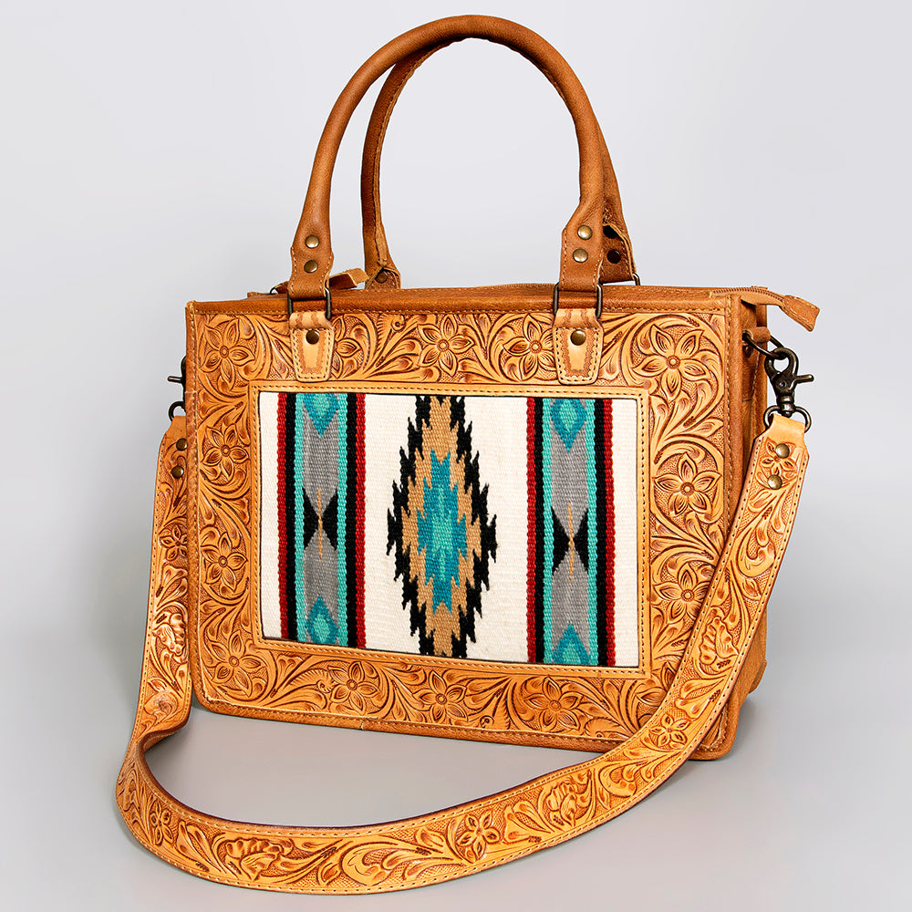 American Darling ADBG582 Tote Hand Tooled Saddle Blanket Genuine Leather Women Bag Western Handbag Purse