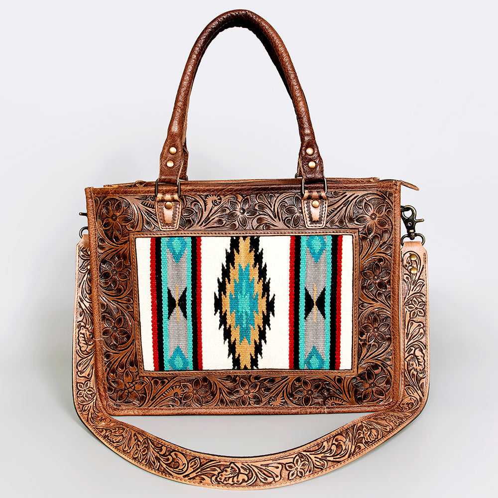American Darling ADBG583 Tote Hand Tooled Saddle Blanket Genuine Leather Women Bag Western Handbag Purse
