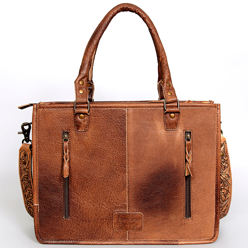American Darling ADBG583 Tote Hand Tooled Saddle Blanket Genuine Leather Women Bag Western Handbag Purse