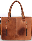 American Darling ADBG583 Tote Hand Tooled Saddle Blanket Genuine Leather Women Bag Western Handbag Purse