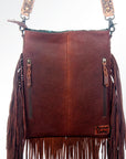 American Darling Large Crossbody Hand Tooled Hair On Genuine Leather Women Bag Western Handbag Purse
