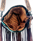 American Darling Large Crossbody Hand Tooled Hair On Genuine Leather Women Bag Western Handbag Purse