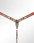 AMERICAN DARLING Western Horse Breast Collar Hand Carved Leather Dark Brown