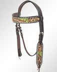 AMERICAN DARLING Western Horse Headstall American Leather Dark Brown