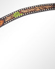 AMERICAN DARLING Western Horse Breast Collar Hand Carved Leather Dark Brown
