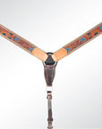AMERICAN DARLING Western Horse Breast Collar Hand Carved American Leather Tan