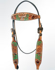 AMERICAN DARLING Western Horse Headstall Breast Collar Set American Leather