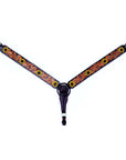 Bar H Equine Sunflower Floral Hand Carved  Horse Leather One Ear Headstall Brown