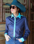 DENIM & TURQ PERFORMANCE RODEO SHIRT
