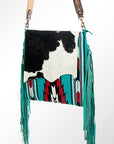 ADBGZ260D1 American Darling Saddle Blanket Hair On Genuine Leather Women Bag Western Handbag Purse