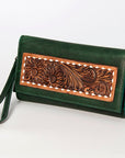 American Darling ADBGZ266 Wristlet Hand Tooled Genuine Leather Women Bag Western Handbag Purse