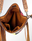 American Darling ADBGZ269 Signature Crossbody Hand Tooled Saddle Blanket Genuine Leather Women Bag Western Handbag Purse