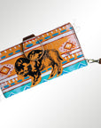 American Darling Wristlet Bag, Hand-Painted Genuine Leather, Western Vegetable Tanned Full Grain Leather Wallet Bag